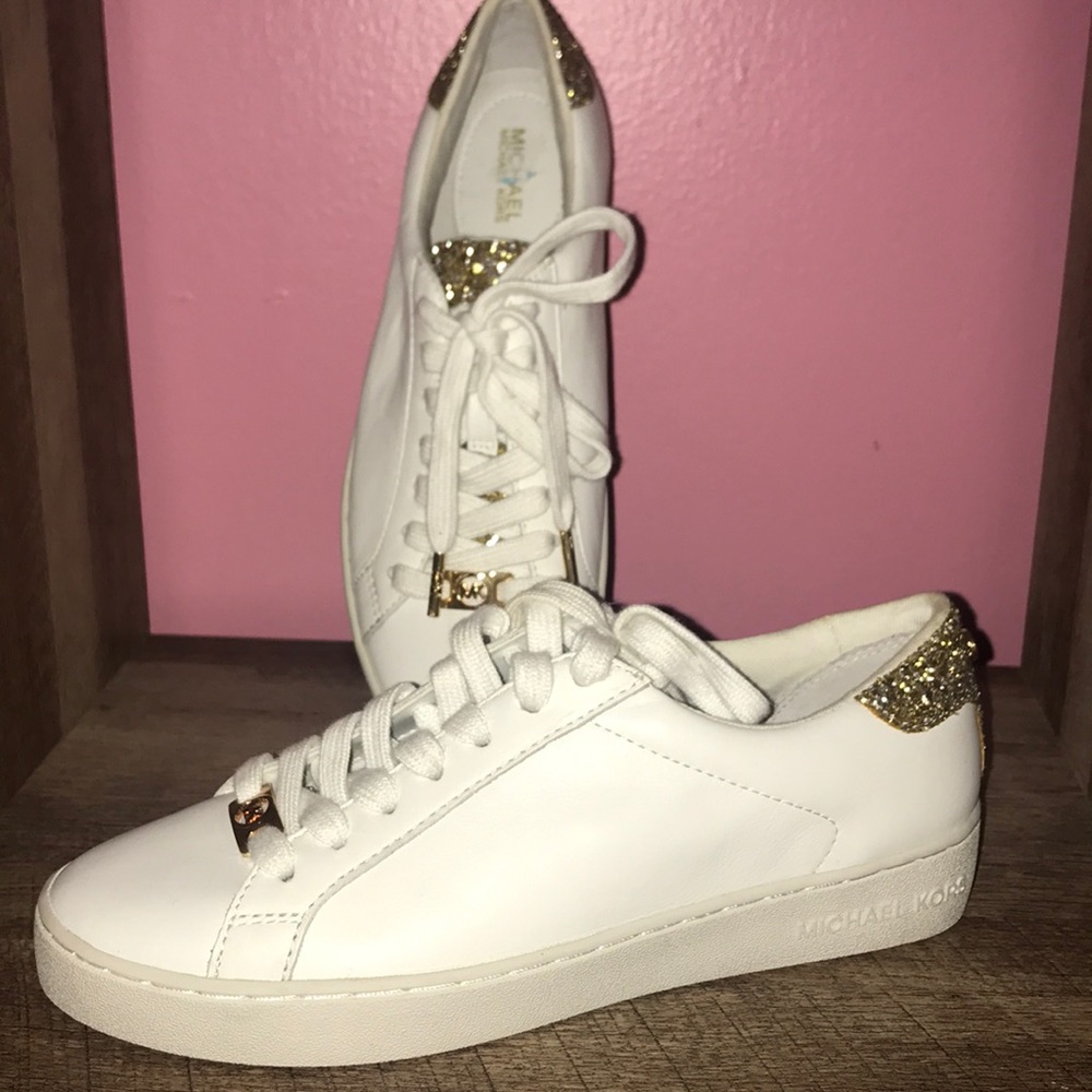 White and gold Michael Kors shoes